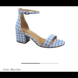 Gingham heels/sandals NIB